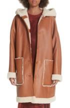 Women's Elizabeth And James Carver Genuine Shearling Coat - Brown