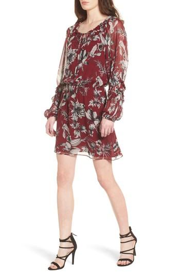 Women's Parker Nicole Silk Blouson Dress - Red