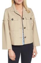 Women's Lewit Gathered Sleeve Linen Blend Jacket - Beige