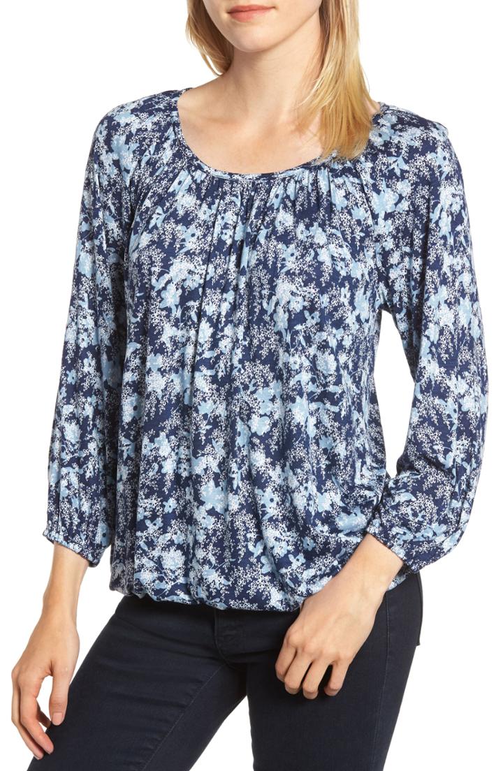 Women's Michael Michael Kors Wild Fern Peasant Top - Blue