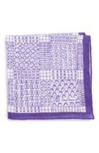 Men's David Donahue Neat Linen Pocket Square, Size - Purple