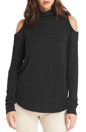 Women's Michael Stars Cold Shoulder Turtleneck Top, Size - Grey