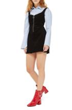 Women's Topshop Corduroy Pinafore Minidress Us (fits Like 2-4) - Black