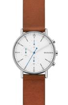 Men's Skagen Signature Leather Watch, 40mm