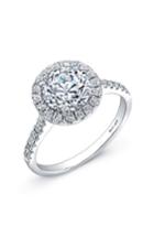 Women's Bony Levy Pave Diamond Leaf Engagement Ring Setting (nordstrom Exclusive)