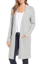 Petite Women's Halogen Open Front Cardigan, Size P - Grey