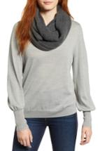 Women's Halogen Solid Cashmere Infinity Scarf, Size - Grey