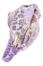 Tasha Metallic Brocade Head Wrap, Size - Purple