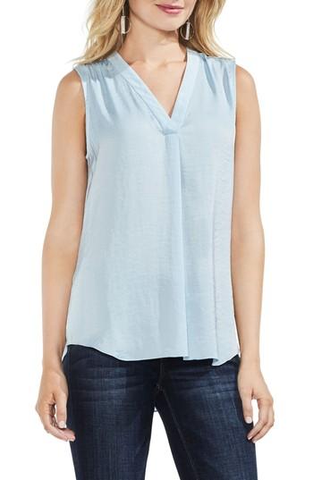 Petite Women's Vince Camuto Rumpled Satin Blouse P - Blue