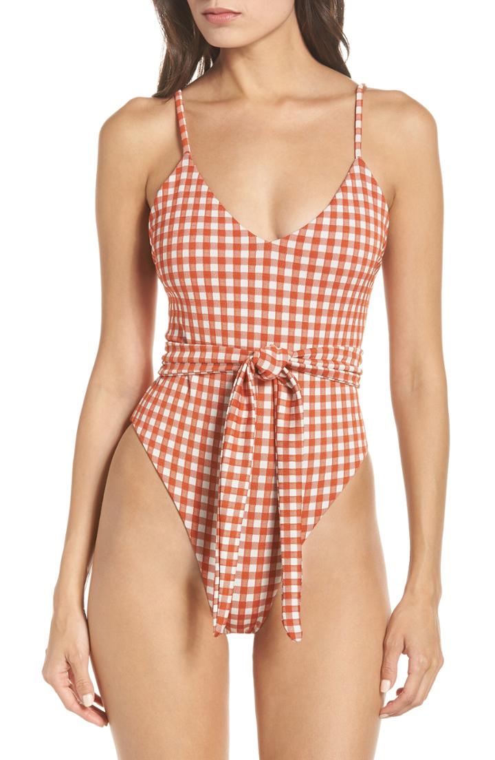 Women's Mara Hoffman Gamela Belted One-piece Swimsuit
