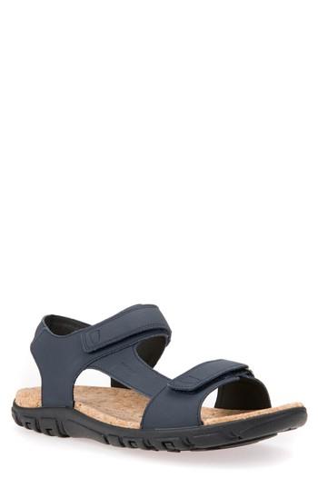 Men's Geox Strada 26 Sport Sandal Us / 44eu - Blue