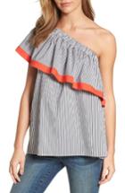 Women's Vince Camuto Ruffle One-shoulder Blouse - Black
