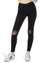 Women's Topshop Moto Jamie Ripped Jeans W X 30l (fits Like 27w) - Black