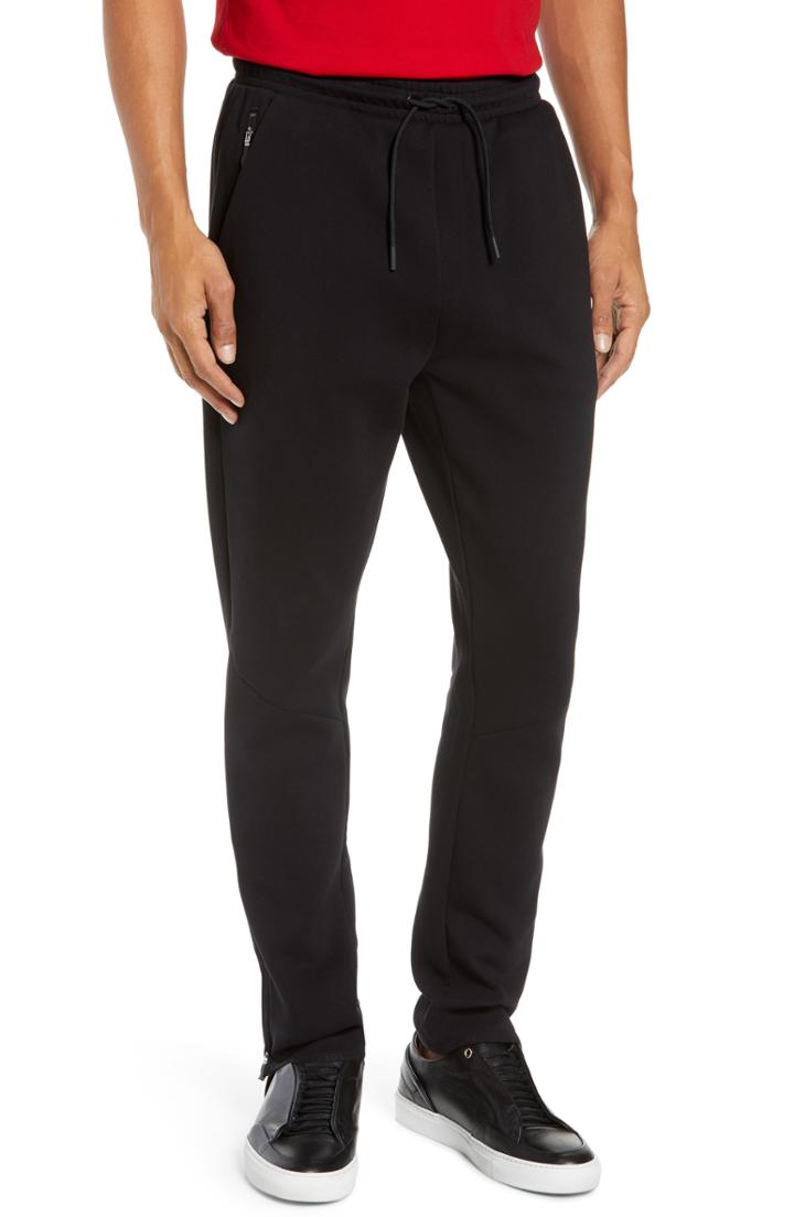 Men's Boss Hique Slim Fit Stretch Jersey Pants - Black