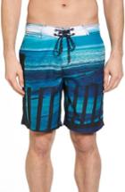 Men's Surfside Supply Beach Fence Photo Real Board Shorts - Blue