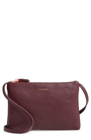 Ted Baker London Double Zip Leather Crossbody Bag -