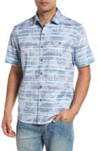 Men's Tommy Bahama Playa Of Paradise Fit Camp Shirt, Size Small - Blue