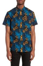 Men's The Rail Short Sleeve Print Poplin Shirt - Black