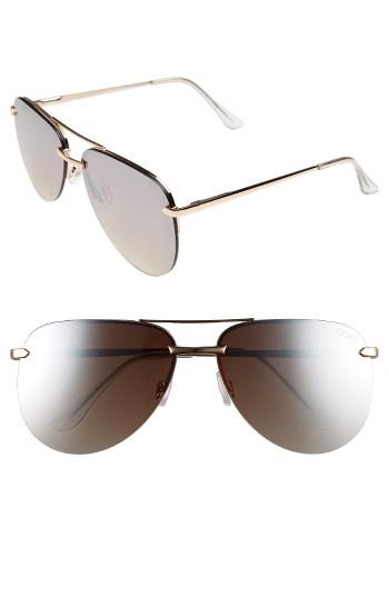 Women's Quay Australia The Playa 64mm Aviator Sunglasses - Gold/ Brown