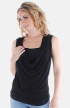 Women's Everly Grey 'carla' Drape Maternity Top - Black