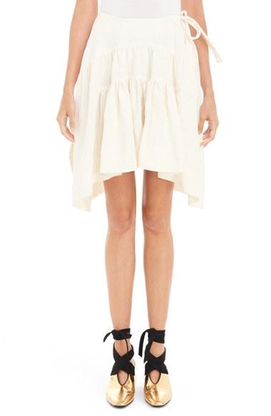 Women's J.w.anderson Drape Linen Miniskirt