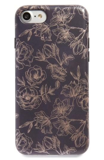 Velvet Caviar Rose Gold Floral Iphone 7 Case - Black