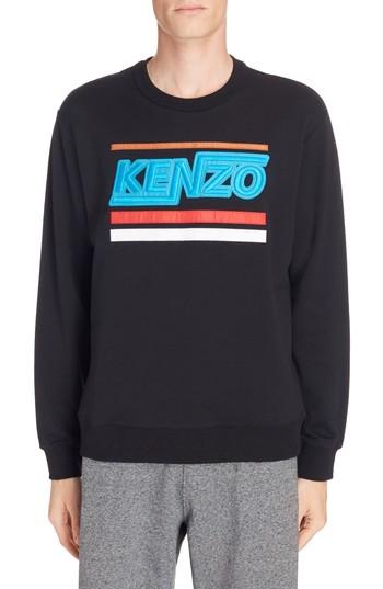 Men's Kenzo Embroidered Logo Sweatshirt - Black