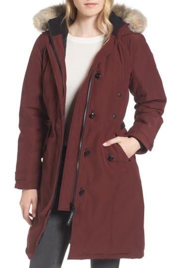 Women's Canada Goose Kensington Slim Fit Down Parka With Genuine Coyote Fur Trim - Purple
