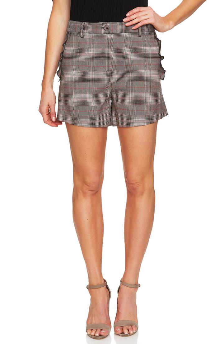 Women's Cece Glen Plaid Ruffle Shorts