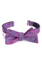Men's Ted Baker London Paisley Silk Bow Tie, Size - Purple