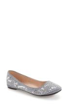 Women's Lauren Lorraine 'beth' Crystal Ballet Flat M - Metallic
