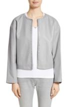 Women's Fabiana Filippi Studded Nappa Leather Jacket Us / 38 It - Grey