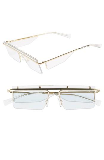 Women's Adam Selman X Le Specs Luxe The Flex 55mm Semi Rimless Sunglasses - Gold/clear