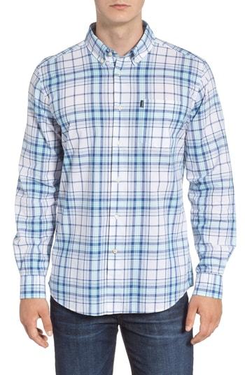 Men's Barbour Christopher Tailored Fit Plaid Sport Shirt - Blue/green