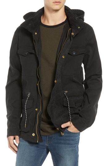 Men's Scotch & Soda Garment Dyed Field Jacket - Black