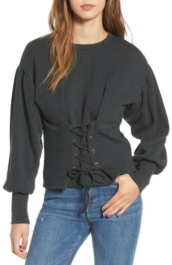 Women's June & Hudson Corset Sweatshirt