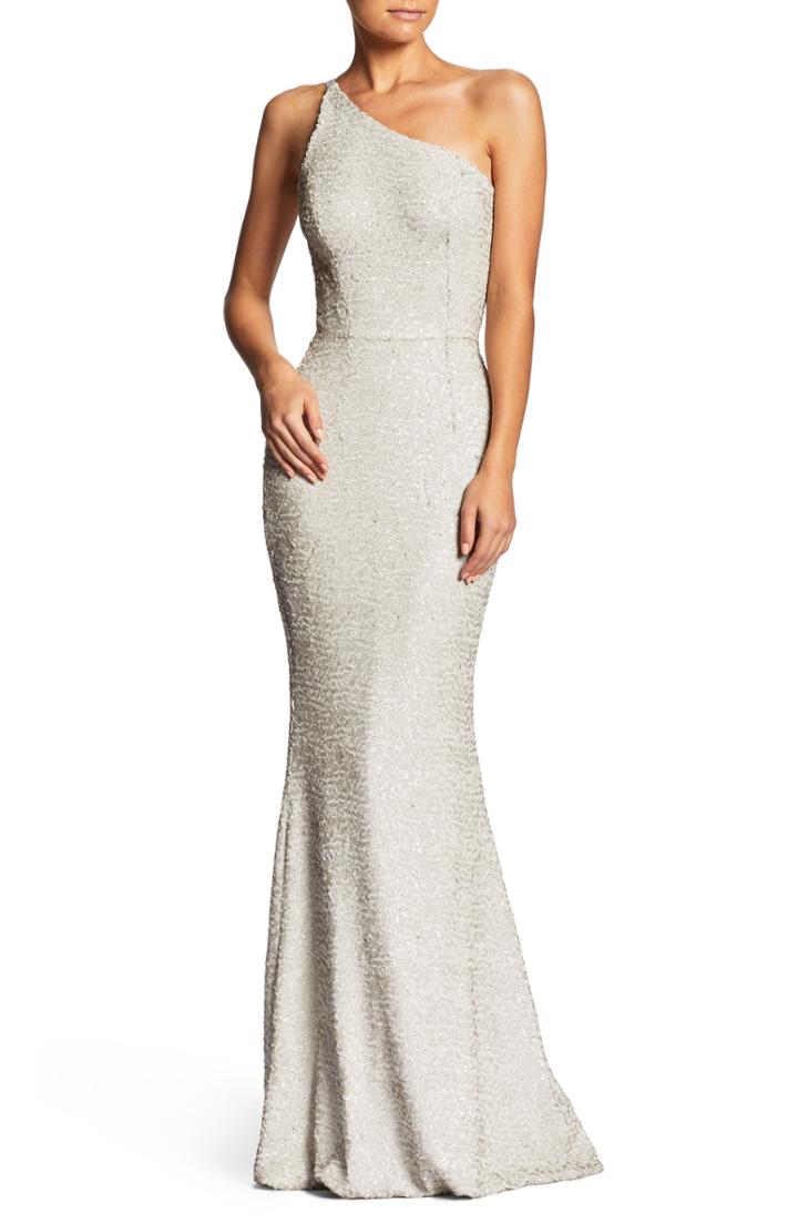 Women's Dress The Population Karina Plunge Mermaid Gown, Size - Pink