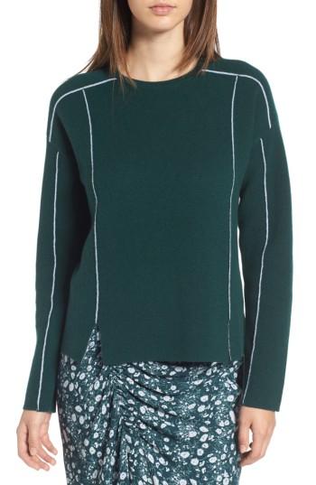 Women's Lewit Double Knit Cashmere Blend Pullover - Green