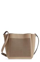 Vince Camuto Beatt Perforated Leather Bucket Bag - Beige