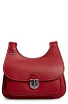 Tory Burch James Leather Saddle Bag - Red