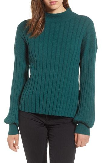 Women's Leith Easy Rib Pullover Sweater, Size - Green