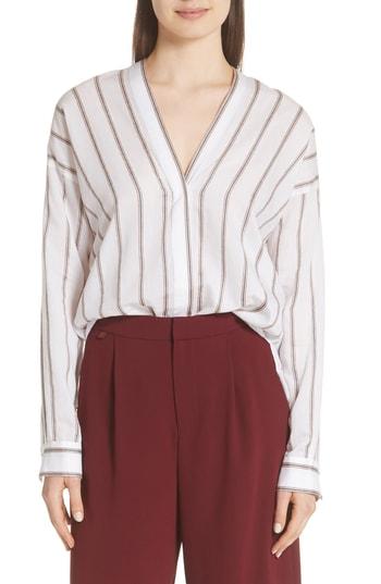Women's Vince Textured Stripe Blouse - White