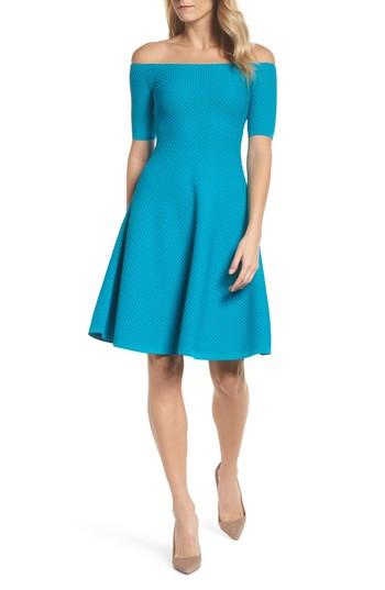 Women's Michael Michael Kors Off The Shoulder Sweater Dress - Blue