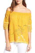 Women's Kobi Halperin Jody Embroidered Cotton Off The Shoulder Blouse
