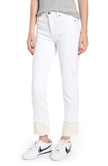 Women's Hudson Jeans Zoeey High Waist Crop Straight Leg Jeans - White