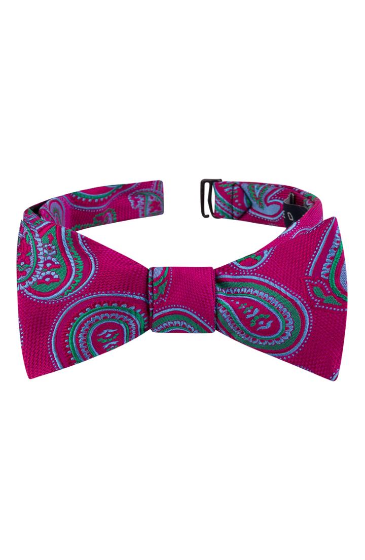 Men's Ted Baker London Twin Pine Silk Bow Tie, Size - Pink