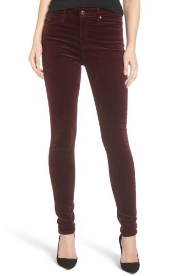Women's Ag The Farrah High Waist Velvet Jeans - Red