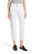 Women's 3x1 Nyc W3 Higher Ground Distressed Crop Straight Leg Jeans - White