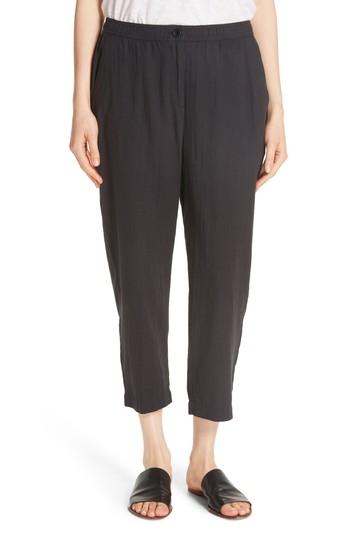 Women's Eileen Fisher Tapered Cropped Pants, Size - Black