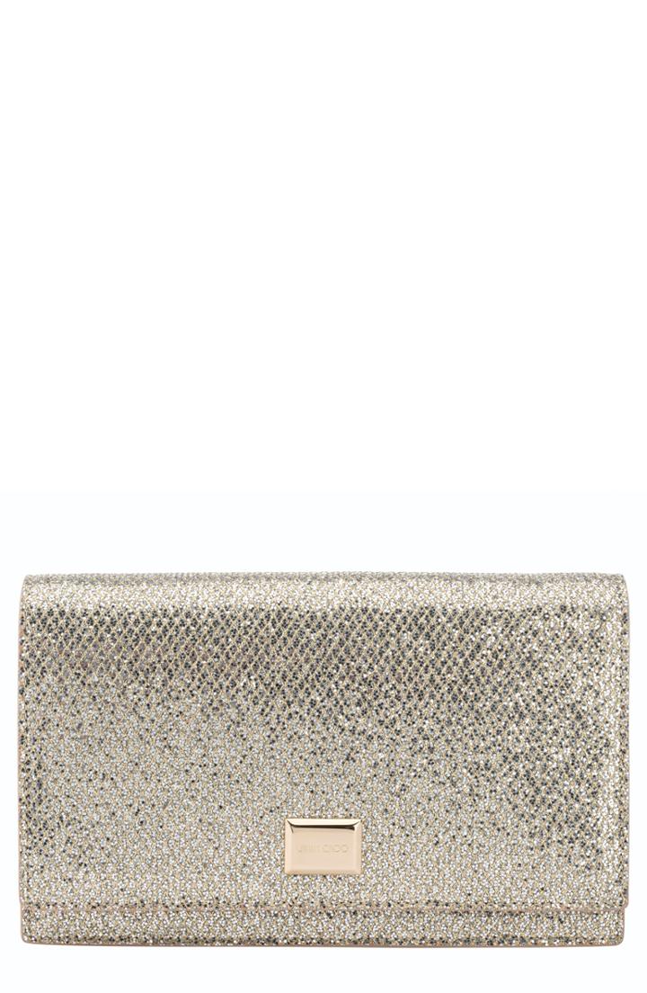 Jimmy Choo Lizzie Glitter Mesh Clutch -